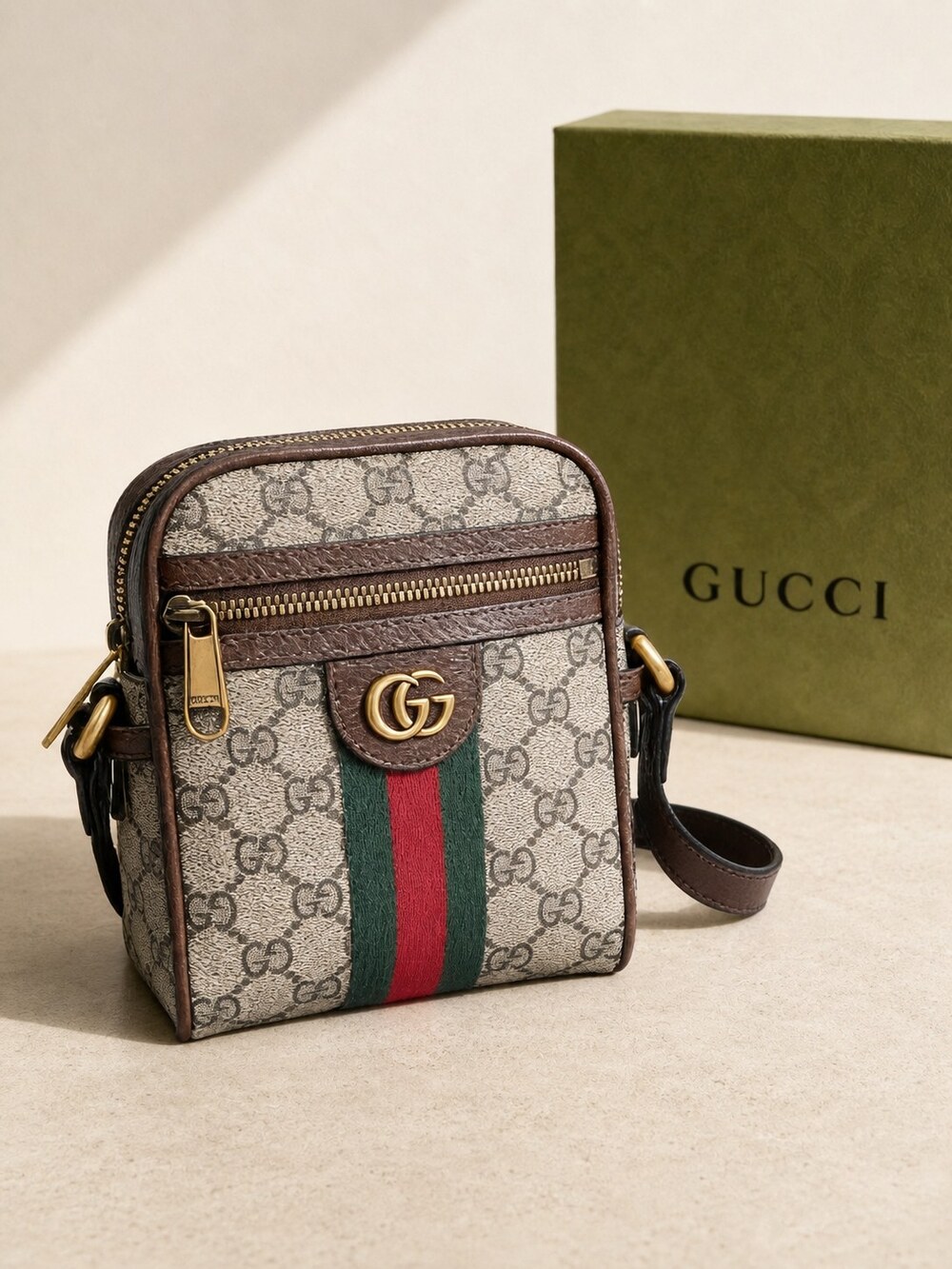 Small GG Supreme Canvas Shoulder Bag | Ophidia by Gucci